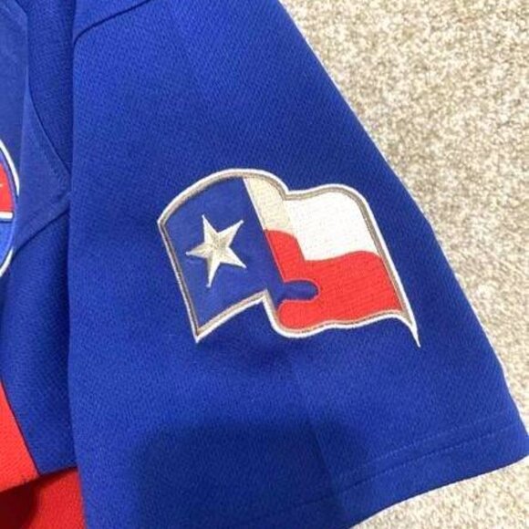 MLB Authentic Nike Team Texas Rangers Soriano #12 Navy Button Up Jersey Men Sz L - Picture 3 of 10